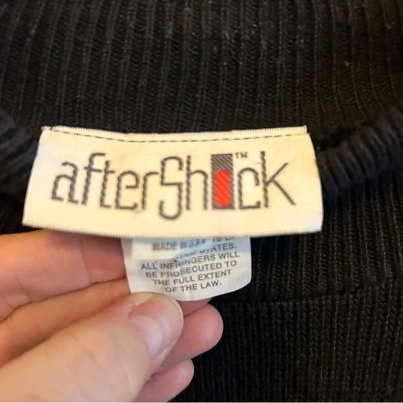 Vintage Aftershock Military Inspired Black Cotton Sweater Size M - Picture 4 of 7